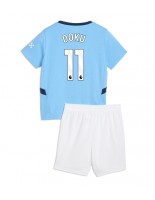 Manchester City Jeremy Doku #11 Hjemmedraktsett Barn 2024-25 Korte ermer (+ bukser)